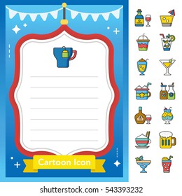 icon set drink vector