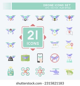 Icon Set Drone. related to Technology symbol. flat style. simple design editable. simple illustration