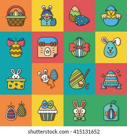 icon set easter vector