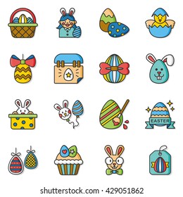 icon set easter vector
