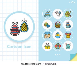 icon set easter vector
