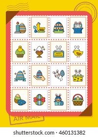 icon set easter vector