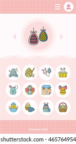 icon set easter vector
