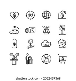 icon set of eco friendly vector design