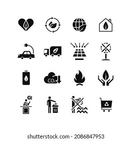 icon set of eco friendly vector design