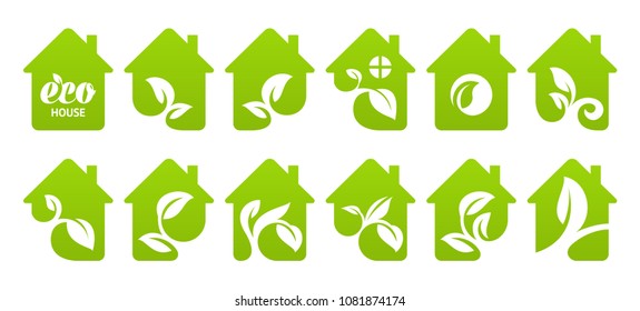 Icon set. Eco house
