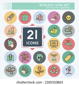 Icon Set Ecology. suitable for education symbol. flat style. simple design editable. design template vector. simple illustration