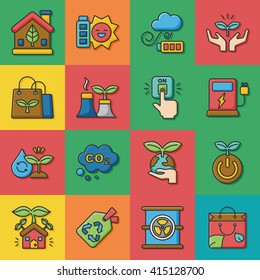 icon set ecology vector
