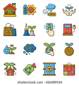 icon set ecology vector