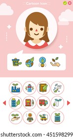 icon set ecology vector