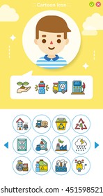 icon set ecology vector