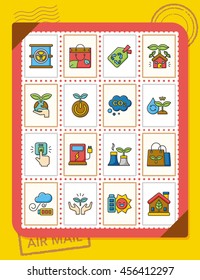 icon set ecology vector