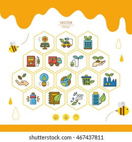 icon set ecology vector