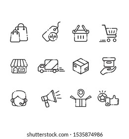 icon set e-commerce business customer