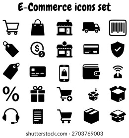 Icon Set of E-commerce shopping