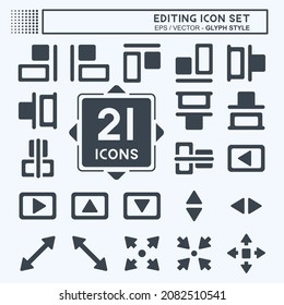 Icon Set Editing - Glyph Style,Simple illustration,Editable stroke,Design template vector, Good for prints, posters, advertisements, announcements, info graphics, etc.