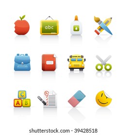 Icon Set - Education. Set of icons on white background in Adobe Illustrator EPS 8 format for multiple applications.