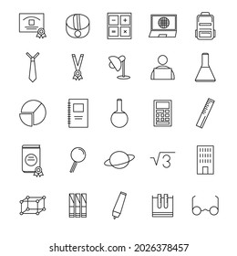conjunto de iconos para educación o estudio