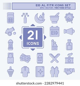 Icon Set Eid Al Fitr. related to Education symbol. islamic. ramadhan. simple illustration