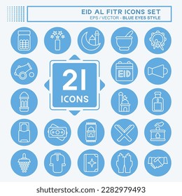 Icon Set Eid Al Fitr. related to Education symbol. islamic. ramadhan. simple illustration