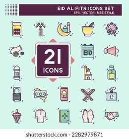 Icon Set Eid Al Fitr. related to Education symbol. islamic. ramadhan. simple illustration