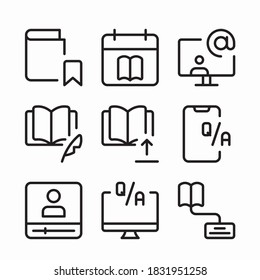 Icon Set Elearning for different seasons Line