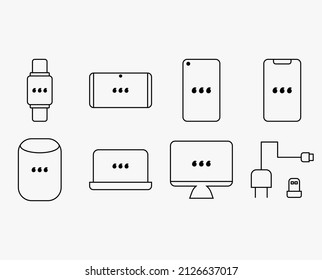 icon set. a set of electronic gadget icons in thin style