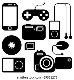Icon set of electronic gadgets