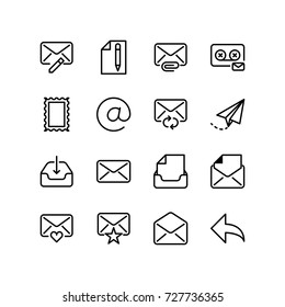 Icon set of email and communication