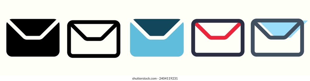 icon set email,mail,message.vector set email.icon theme with various styles.
