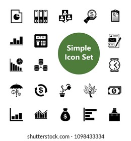 Icon set of enterprise signs. Payment, investment, profit. Money concept. For topics like business, banking, finance