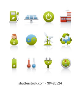 Icon Set - Environmental Conservation. Set of icons on white background in Adobe Illustrator EPS 8 format for multiple applications.