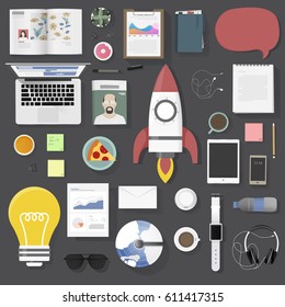 Icon set equipment lifestyle vector icon illustration