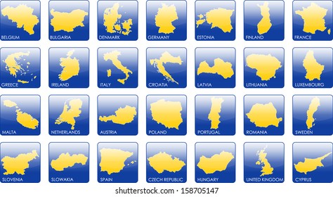 Icon set of european states.