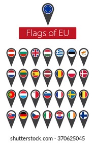 Icon Set of European Union flags

