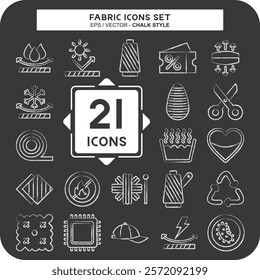 Icon Set Fabric. related to Education symbol. chalk Style. simple design editable