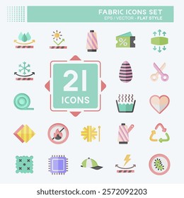 Icon Set Fabric. related to Education symbol. flat style. simple design editable