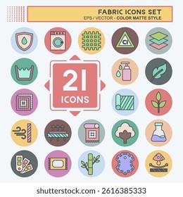 Icon Set Fabric. related to Education symbol. color mate style. design editable