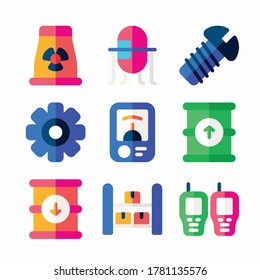 Icon Set Factory für verschiedene Jahreszeiten Farbe