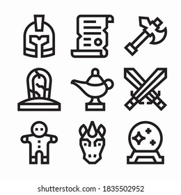 Icon Set Fairy Tale for different seasons Line