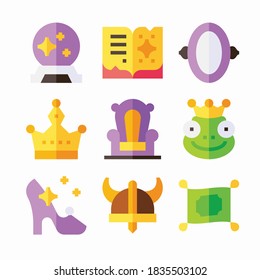 Icon Set Fairy Tale for different seasons Color