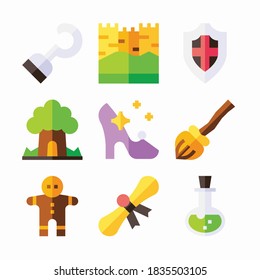 Icon Set Fairy Tale for different seasons Color
