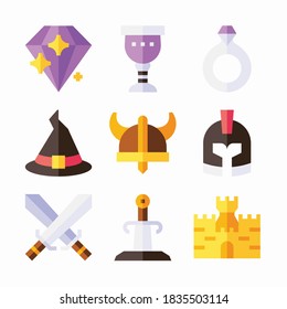 Icon Set Fairy Tale for different seasons Color