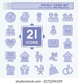 Icon Set Family. related to Love symbol. simple design editable. simple illustration