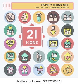 Icon Set Family. related to Love symbol. simple design editable. simple illustration