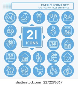 Icon Set Family. related to Love symbol. simple design editable. simple illustration