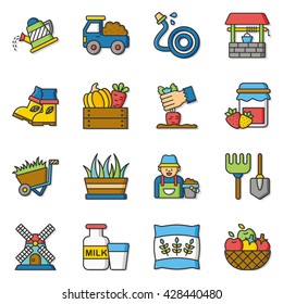 icon set farming vector
