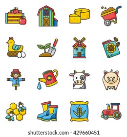 icon set farming vector