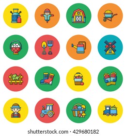 icon set farming vector