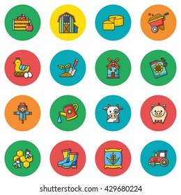icon set farming vector